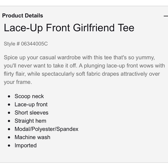 NWT {EXPRESS} Lace-Up Front Girlfriend Tee - Picture 8 of 8